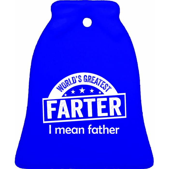 Worlds Greatest Farter Funny Father Dad Ceramic Bell Ornament