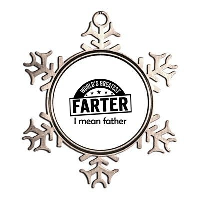 Worlds Greatest Farter Funny Father Dad Metallic Star Ornament