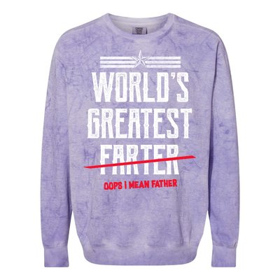 World's Greatest Farter Oops I Mean Father Colorblast Crewneck Sweatshirt