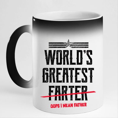 World's Greatest Farter Oops I Mean Father 11oz Black Color Changing Mug