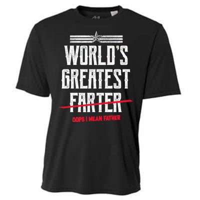 World's Greatest Farter Oops I Mean Father Cooling Performance Crew T-Shirt