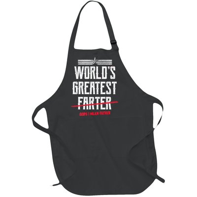 World's Greatest Farter Oops I Mean Father Full-Length Apron With Pockets