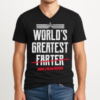World's Greatest Farter Oops I Mean Father V-Neck T-Shirt