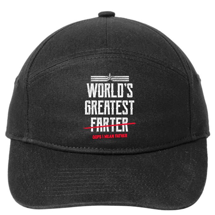 World's Greatest Farter Oops I Mean Father 7-Panel Snapback Hat