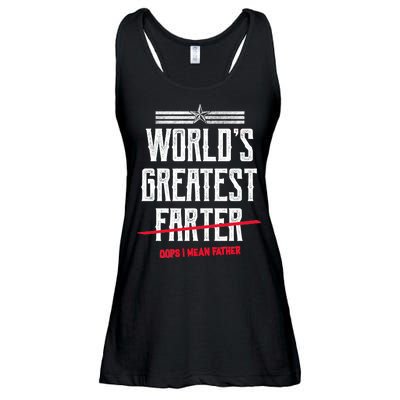 World's Greatest Farter Oops I Mean Father Ladies Essential Flowy Tank