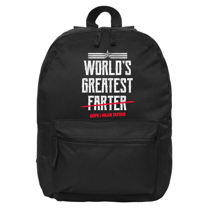 World's Greatest Farter Oops I Mean Father 16 in Basic Backpack