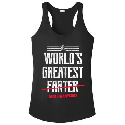 World's Greatest Farter Oops I Mean Father Ladies PosiCharge Competitor Racerback Tank