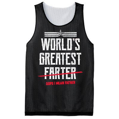 World's Greatest Farter Oops I Mean Father Mesh Reversible Basketball Jersey Tank