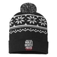 World's Greatest Farter Oops I Mean Father USA-Made Snowflake Beanie