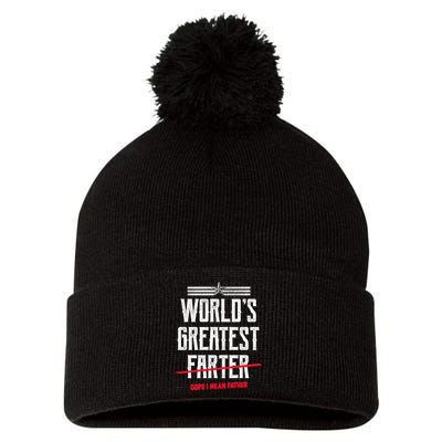 World's Greatest Farter Oops I Mean Father Pom Pom 12in Knit Beanie