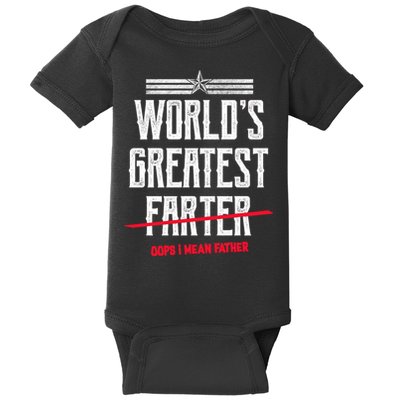 World's Greatest Farter Oops I Mean Father Baby Bodysuit