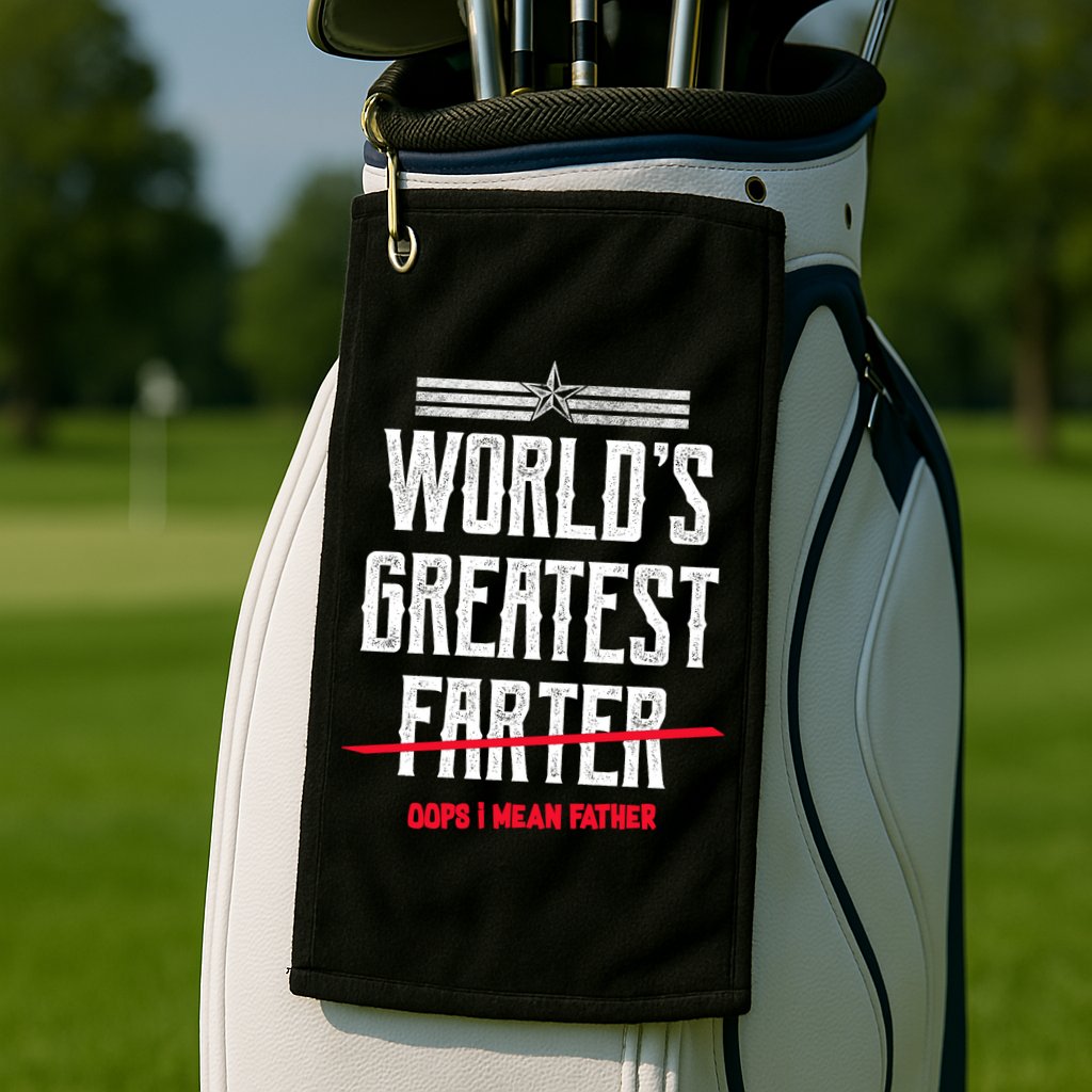 World's Greatest Farter Oops I Mean Father Golf Towel