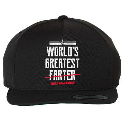 World's Greatest Farter Oops I Mean Father Wool Snapback Cap