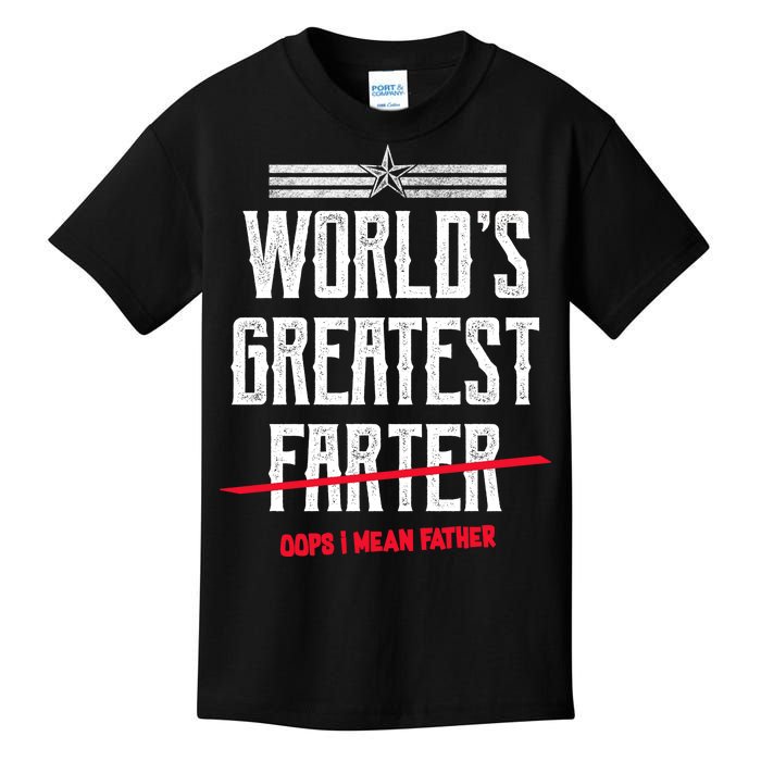 World's Greatest Farter Oops I Mean Father Kids T-Shirt