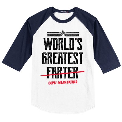 World's Greatest Farter Oops I Mean Father Baseball Sleeve Shirt