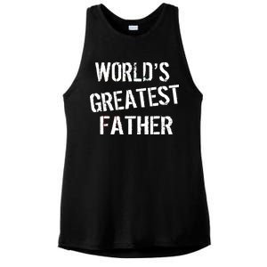 World's Greatest father Ladies PosiCharge Tri-Blend Wicking Tank