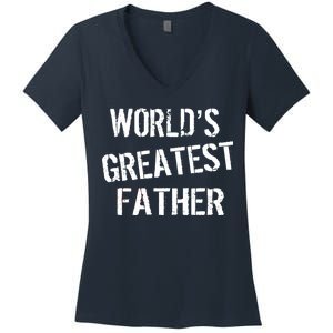 World's Greatest father Women's V-Neck T-Shirt