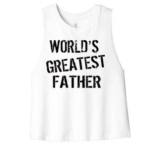 World's Greatest father Women's Racerback Cropped Tank