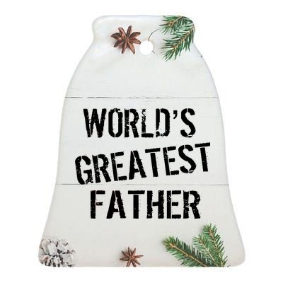 World's Greatest father Ceramic Bell Ornament