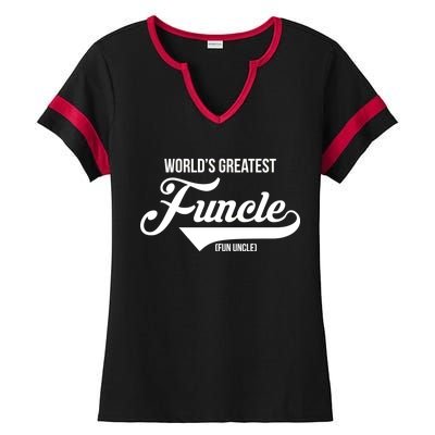 World's Greatest Funcle Fun Uncle Ladies Halftime Notch Neck Tee