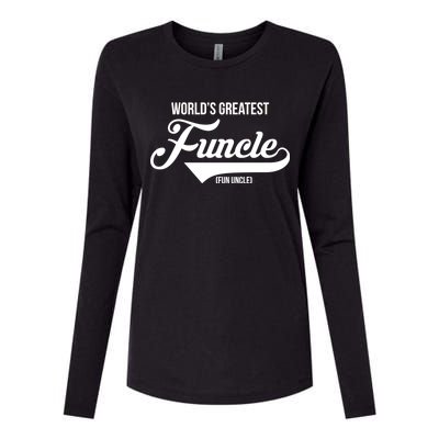 World's Greatest Funcle Fun Uncle Womens Cotton Relaxed Long Sleeve T-Shirt