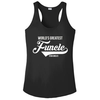 World's Greatest Funcle Fun Uncle Ladies PosiCharge Competitor Racerback Tank