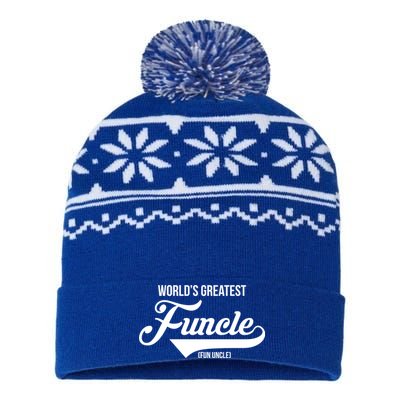 World's Greatest Funcle Fun Uncle USA-Made Snowflake Beanie