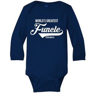 World's Greatest Funcle Fun Uncle Baby Long Sleeve Bodysuit