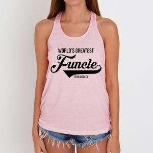 World's Greatest Funcle Fun Uncle Women's Knotted Racerback Tank