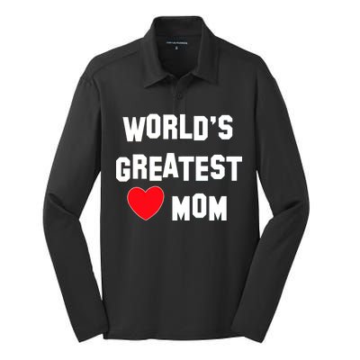 World's Greatest Mom Silk Touch Performance Long Sleeve Polo