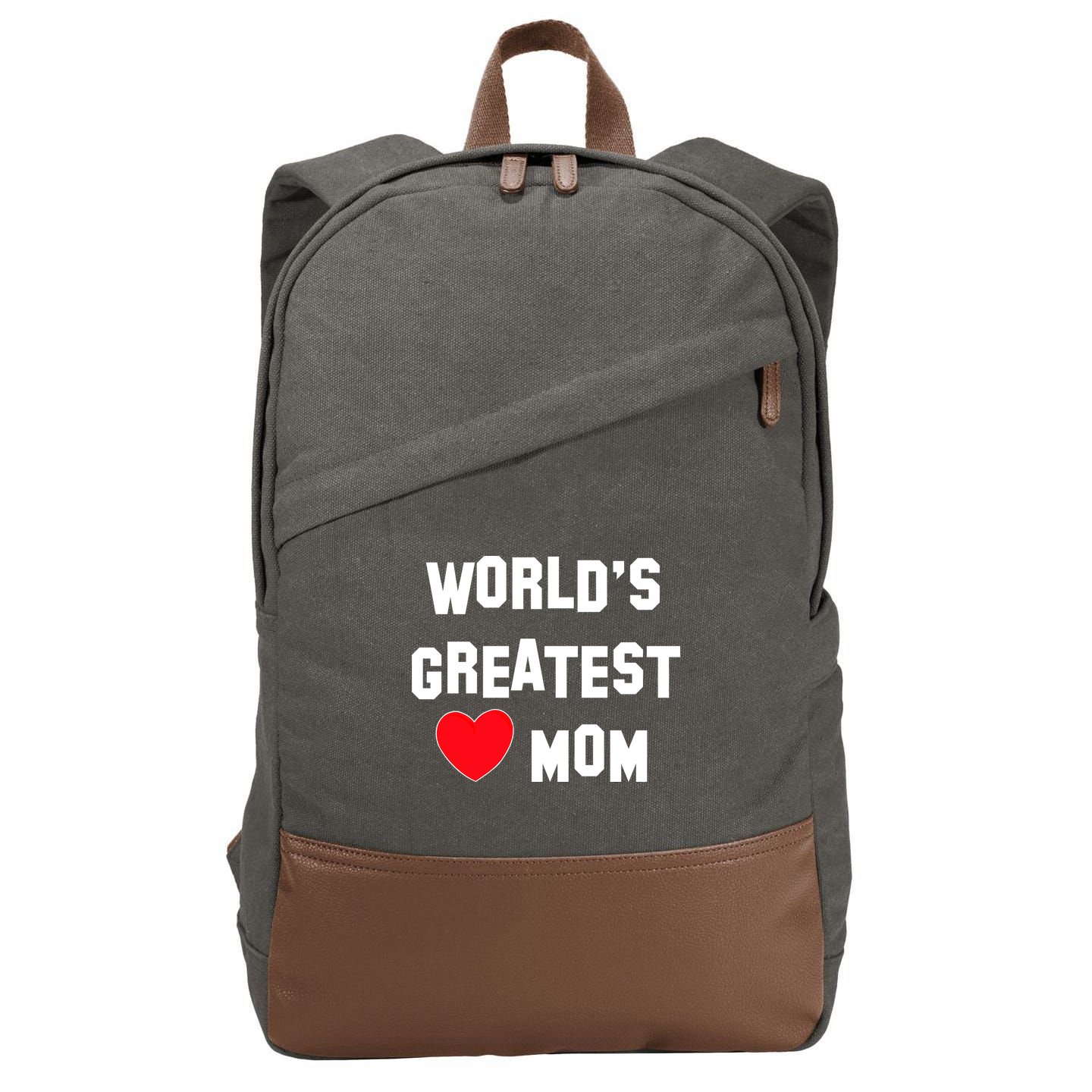 World's Greatest Mom Cotton Canvas Backpack