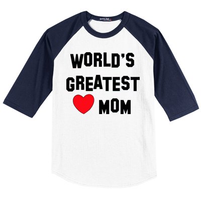 World's Greatest Mom Baseball Sleeve Shirt