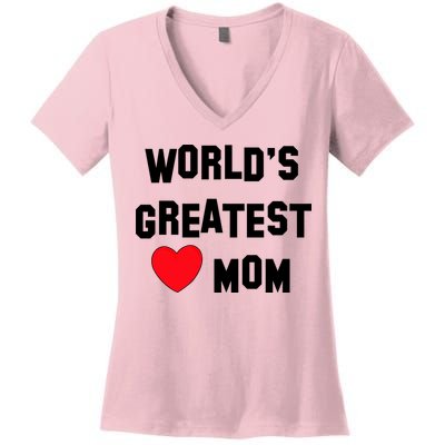 World's Greatest Mom Women's V-Neck T-Shirt