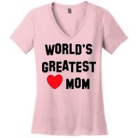 World's Greatest Mom Women's V-Neck T-Shirt