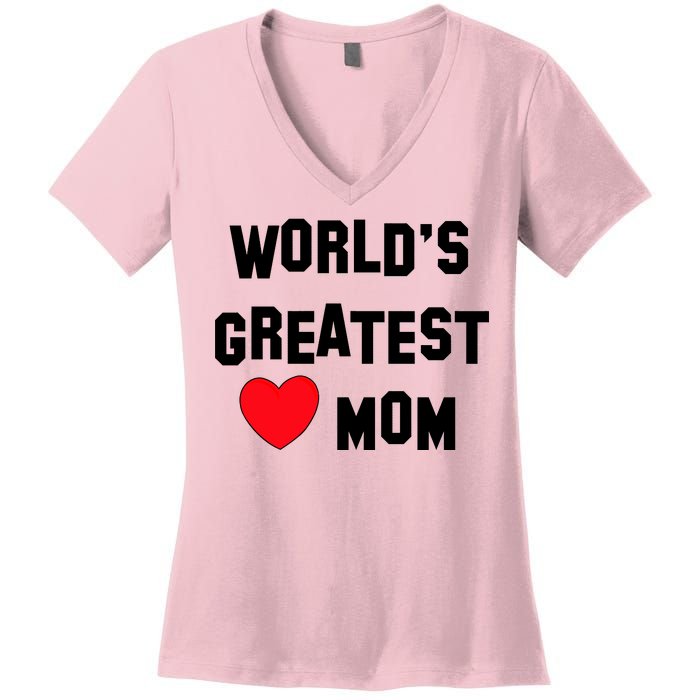 World's Greatest Mom Women's V-Neck T-Shirt