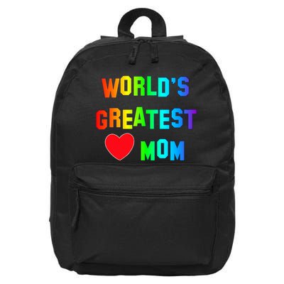 World's Greatest Mom Rainbow 16 in Basic Backpack