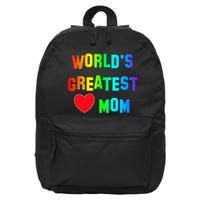 World's Greatest Mom Rainbow 16 in Basic Backpack