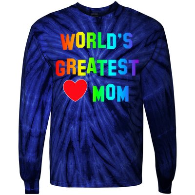 World's Greatest Mom Rainbow Tie-Dye Long Sleeve Shirt