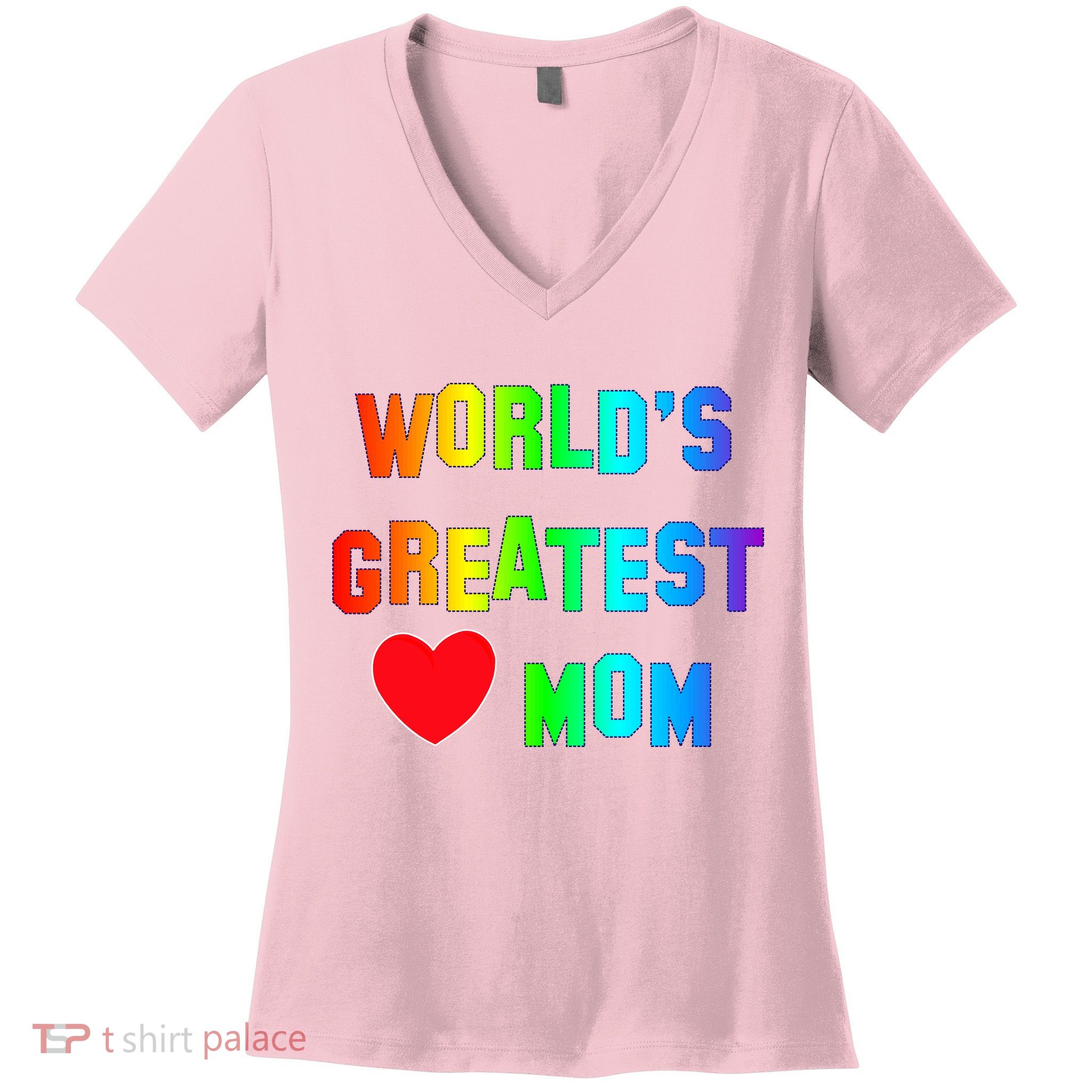 World's Greatest Mom Rainbow Women's V-Neck T-Shirt