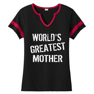 World's Greatest Mother Ladies Halftime Notch Neck Tee