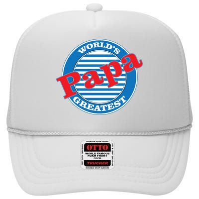 World's Greatest Papa High Crown Mesh Back Trucker Hat