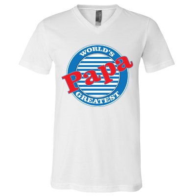 World's Greatest Papa V-Neck T-Shirt