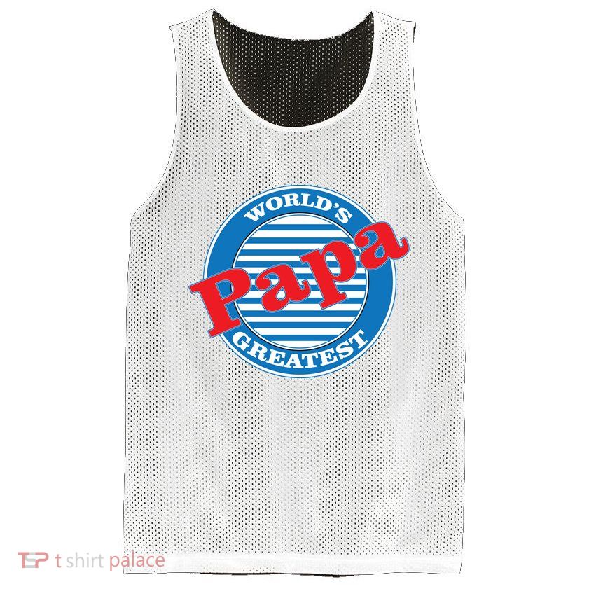 World's Greatest Papa Mesh Reversible Basketball Jersey Tank