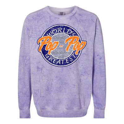 Worlds Greatest Pop-Pop Colorblast Crewneck Sweatshirt