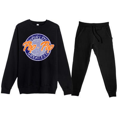 Worlds Greatest Pop-Pop Premium Crewneck Sweatsuit Set