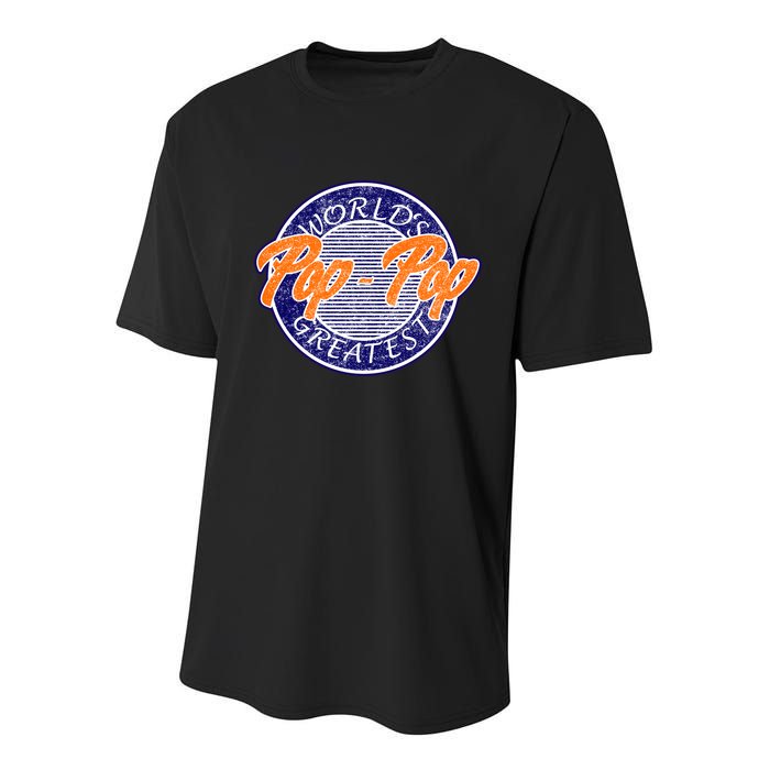 Worlds Greatest Pop-Pop Youth Performance Sprint T-Shirt