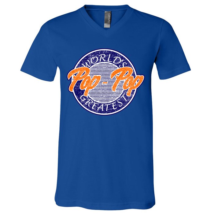 Worlds Greatest Pop-Pop V-Neck T-Shirt