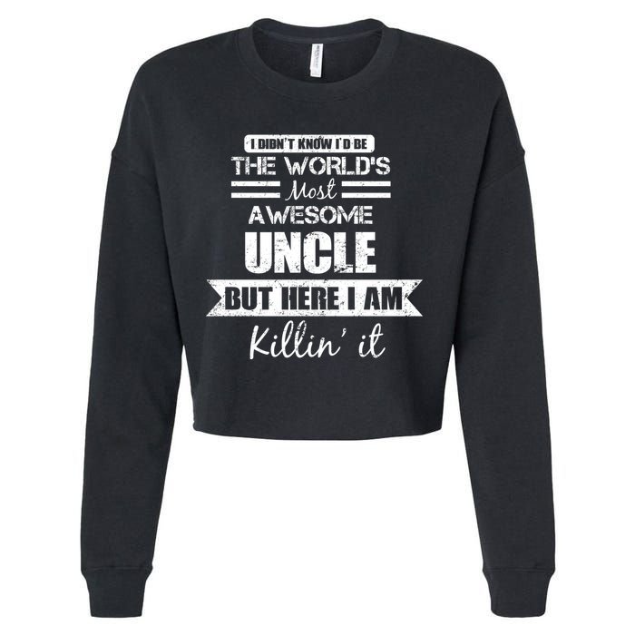 World's Most Awesome Uncle Cropped Pullover Crew