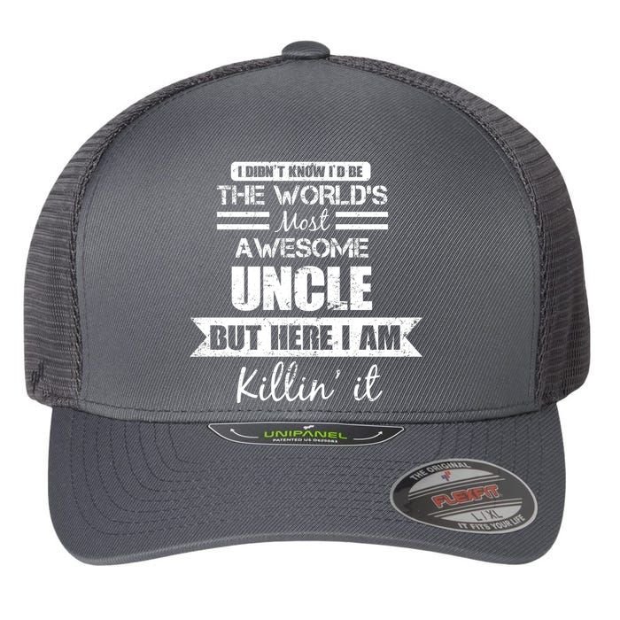 World's Most Awesome Uncle Flexfit Unipanel Trucker Cap