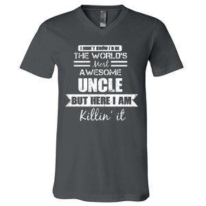 World's Most Awesome Uncle V-Neck T-Shirt